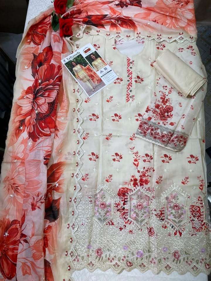 Tehzeeb Design No. 12011 Premium 3-Piece – INSaf Fabrics - Image 4